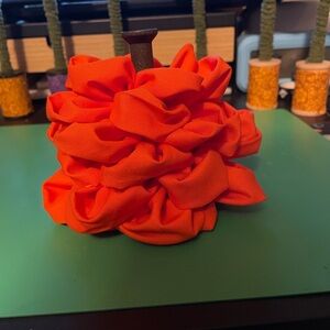 Bright Orange Fabric Pumpkin Decoration
